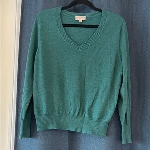 LOFT Teal V-Neck Sweater